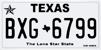 TX license plate BXG6799