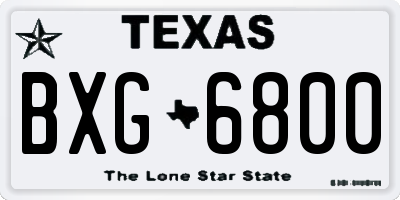 TX license plate BXG6800