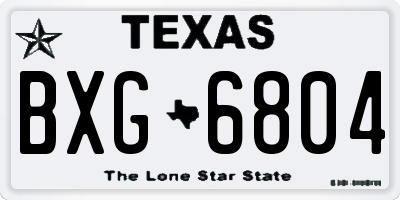 TX license plate BXG6804