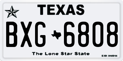 TX license plate BXG6808