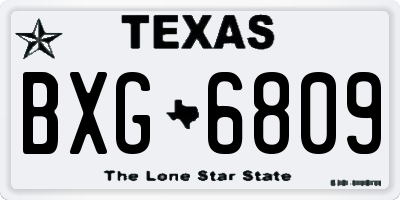 TX license plate BXG6809