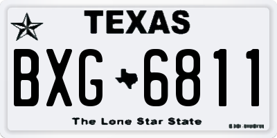 TX license plate BXG6811