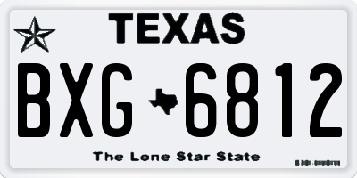 TX license plate BXG6812