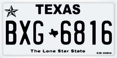 TX license plate BXG6816