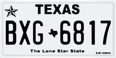 TX license plate BXG6817