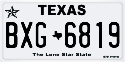 TX license plate BXG6819