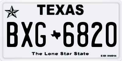TX license plate BXG6820