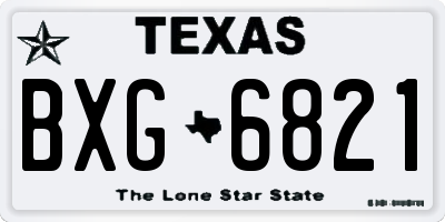 TX license plate BXG6821