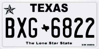 TX license plate BXG6822