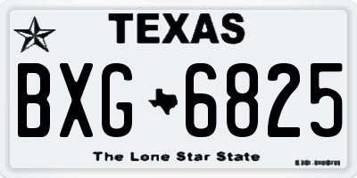 TX license plate BXG6825