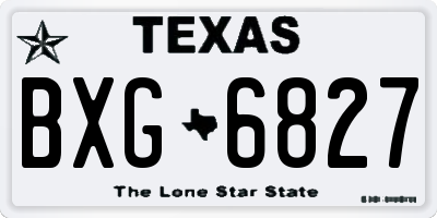 TX license plate BXG6827