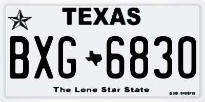 TX license plate BXG6830