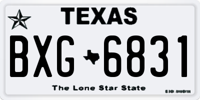 TX license plate BXG6831