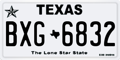 TX license plate BXG6832
