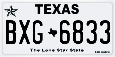 TX license plate BXG6833