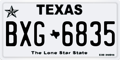 TX license plate BXG6835