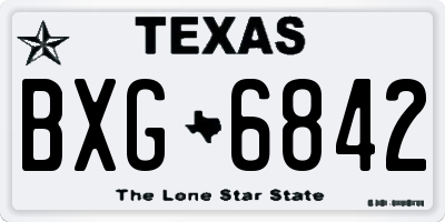 TX license plate BXG6842