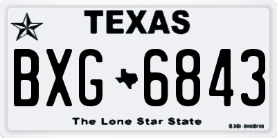 TX license plate BXG6843