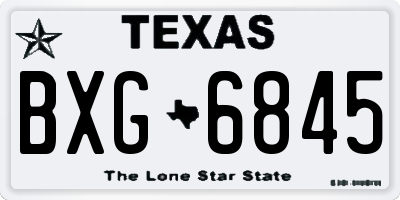 TX license plate BXG6845
