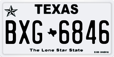 TX license plate BXG6846