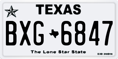 TX license plate BXG6847