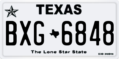 TX license plate BXG6848