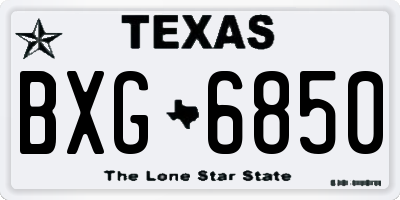 TX license plate BXG6850