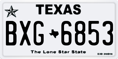 TX license plate BXG6853