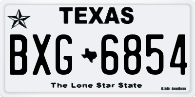 TX license plate BXG6854