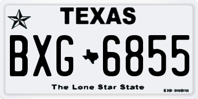 TX license plate BXG6855