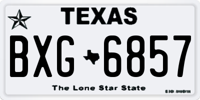 TX license plate BXG6857