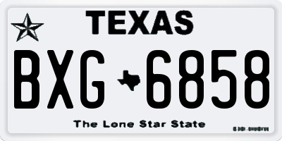 TX license plate BXG6858