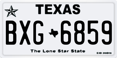 TX license plate BXG6859