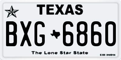 TX license plate BXG6860