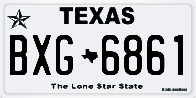 TX license plate BXG6861