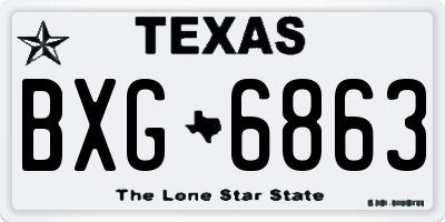 TX license plate BXG6863