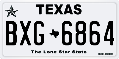 TX license plate BXG6864