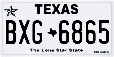 TX license plate BXG6865