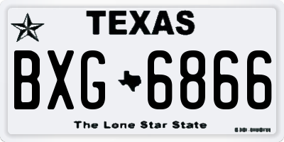 TX license plate BXG6866