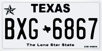 TX license plate BXG6867