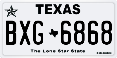 TX license plate BXG6868