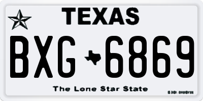 TX license plate BXG6869