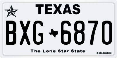 TX license plate BXG6870
