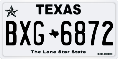TX license plate BXG6872