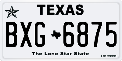 TX license plate BXG6875