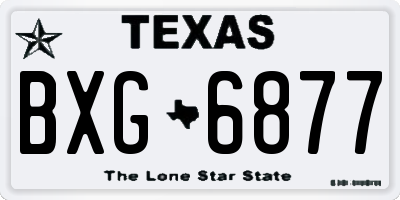 TX license plate BXG6877