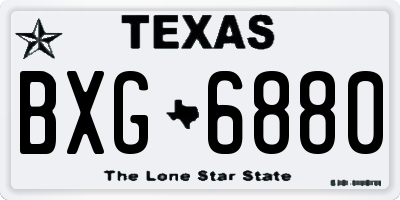 TX license plate BXG6880