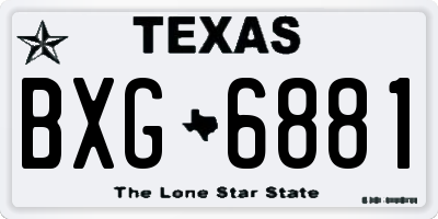 TX license plate BXG6881