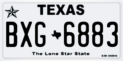 TX license plate BXG6883