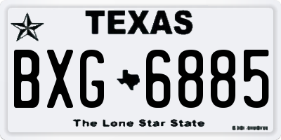 TX license plate BXG6885